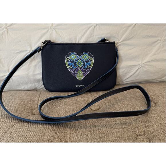 Brighton Navy Blue Purse Heart Pretty - Picture 1 of 7